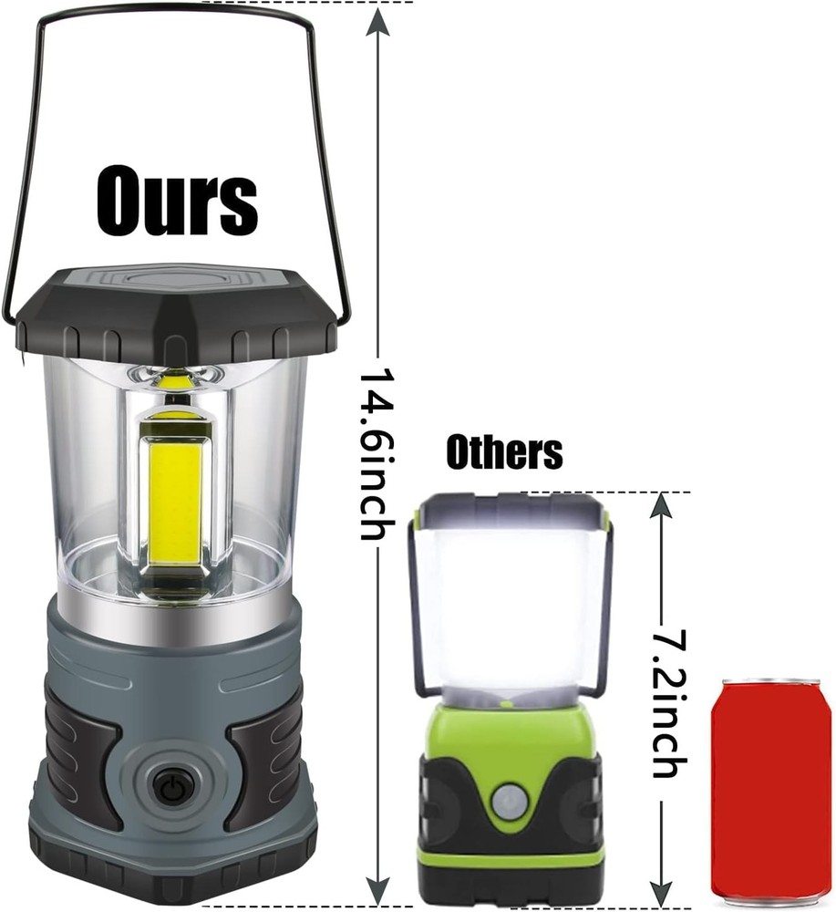 LED Camping Lantern Battery Powered 1500 Lumen COB Light 4*D...