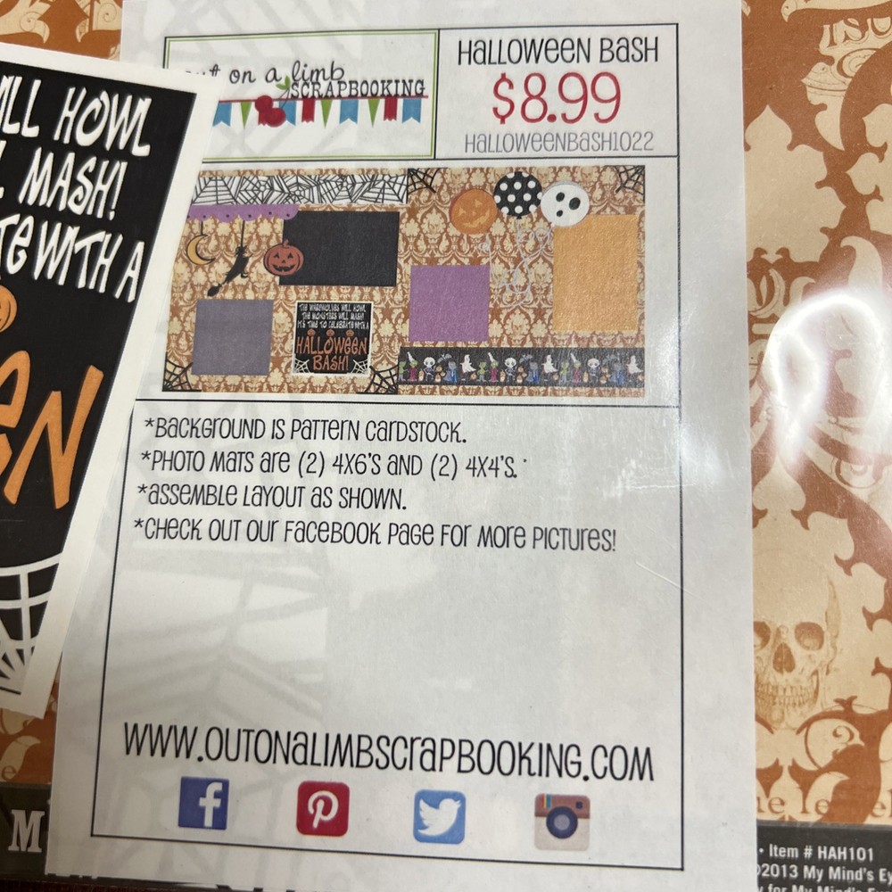 Out on a Limb Scrapbook Kit Halloween Bash