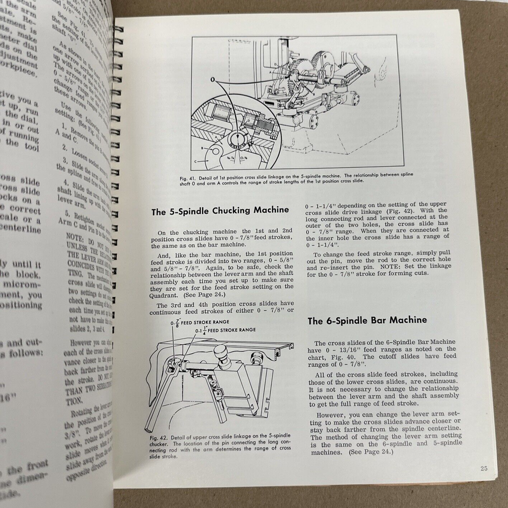 Warner Swasey Multiple Spindle Automatics Operating Instructions Manual