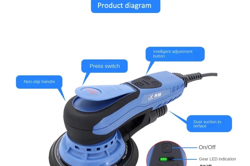 Blue Grinding Machine Orbital Motor Electrical Multifunction Vacuum Dry