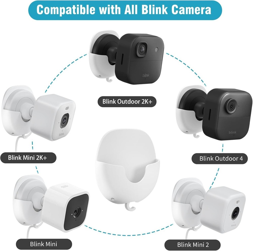 Blink Camera Wall Mount 3-Pack: No Drill, Easy Install, Damage-Free Solution