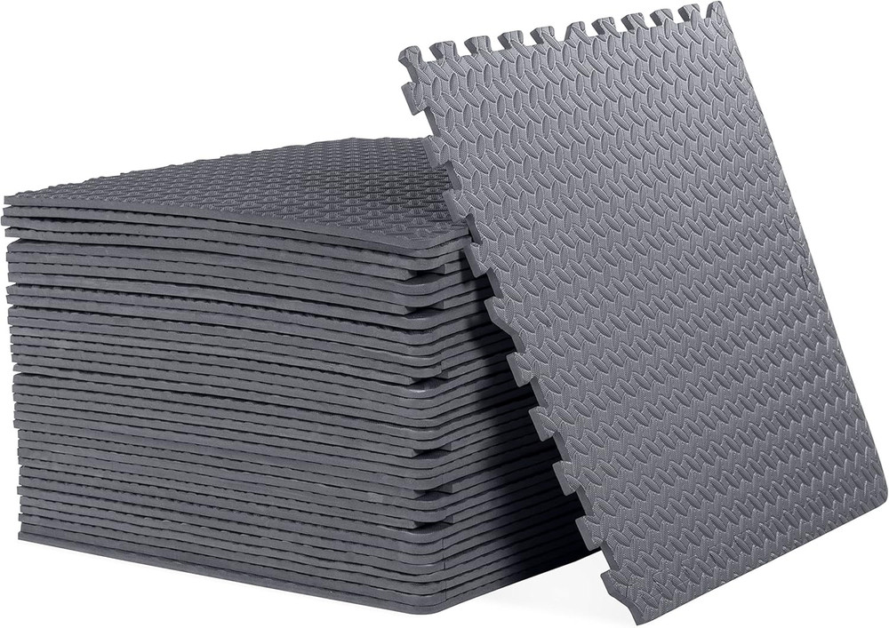 1/2" Cap Puzzle Exercise Mat with Foam Interlocking Tiles, 6 Pack, 144 Square',