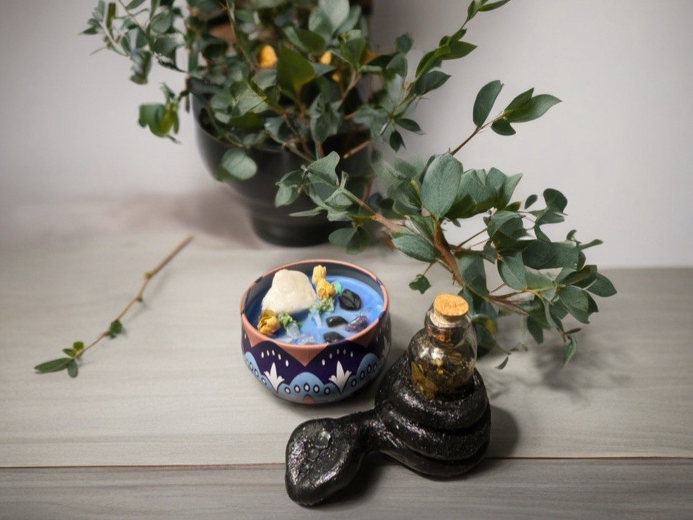 Protection Jar & Crystal Candle Set