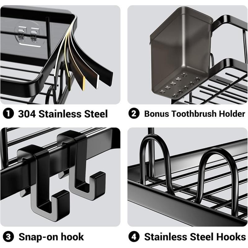 Corner Shower Caddy Storage Rack No Drilling Holder Bathroom Kitchen 2 Pack New