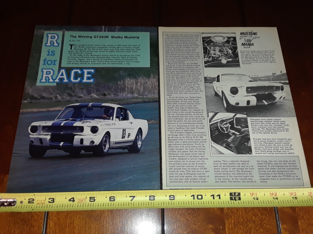 1965 SHELBY GT350R 003 ORIGINAL 1986 ARTICLE