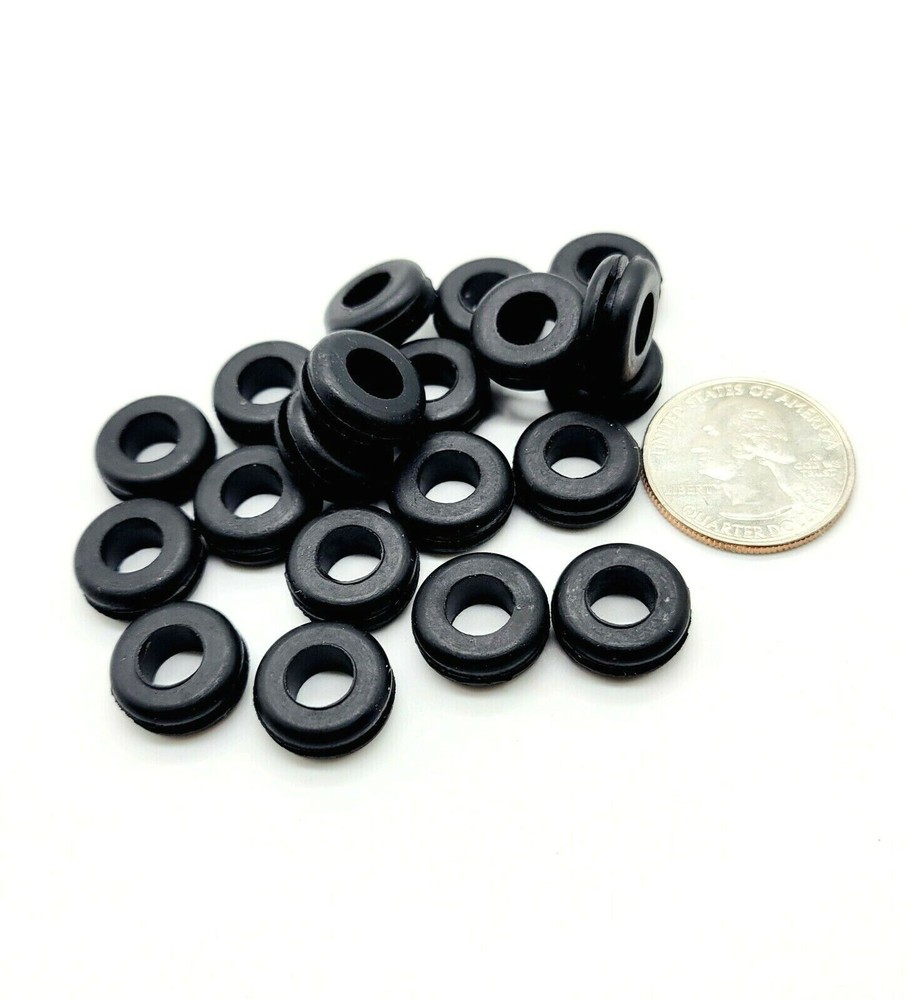 3/8" Panel Hole Rubber Wire Grommets 1/4" ID 1/16" Thick Wall Cable Bushings