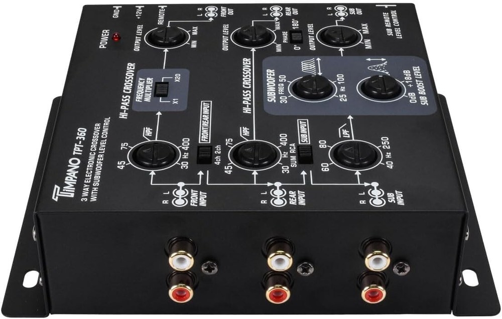 2/3-Way 6-Channel Electronic Crossover Subwoofer Equalizer for Car Audio System