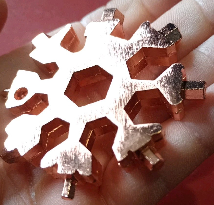 Snowflake Multi-Tool Screwdriver Gadget Rose Gold Colored