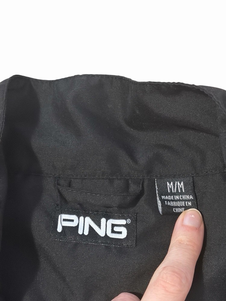 PING Half Zip Windbreaker Pullover Jacket Men’s Medium Convertible Sleeves
