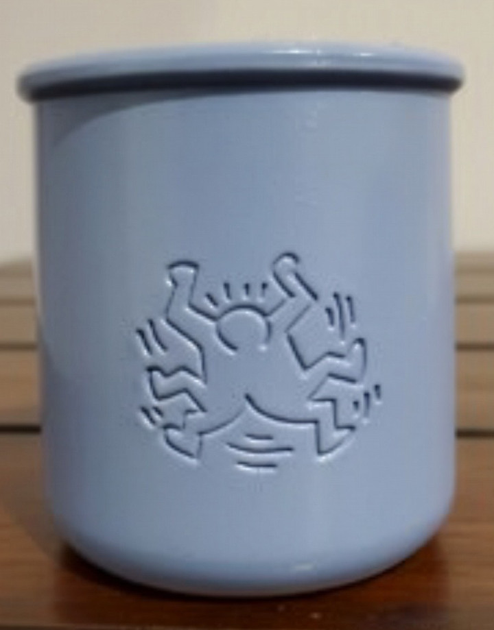 La Fermiere X Keith Haring Dancing Embossed Limited Edition Periwinkle Blue Cup