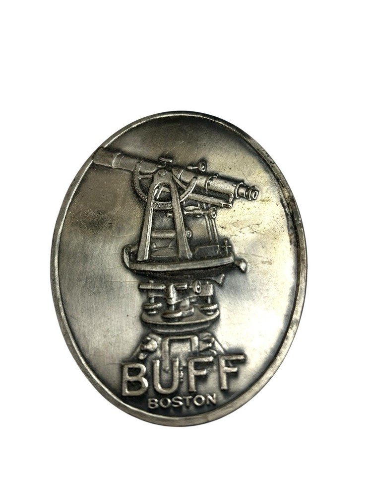 Antique Buff Boston Transit Telescope Emblem