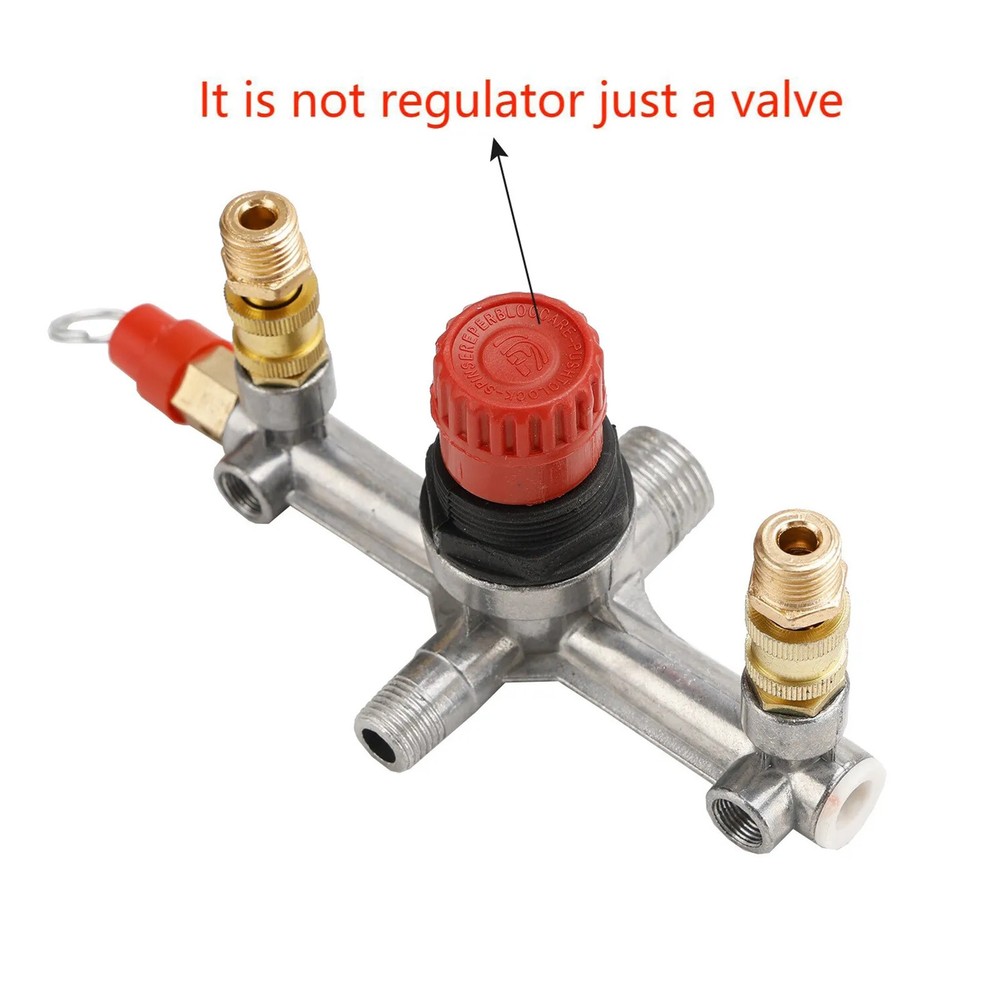 1PC Air Compressor Pressure Valve Switch Control Manifold Regulator Gauges Tool