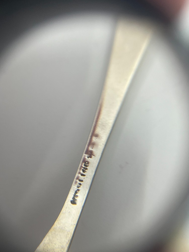 Set of 6 Sterling Silver Spoons Floral Scroll Pattern 101g C Monogram