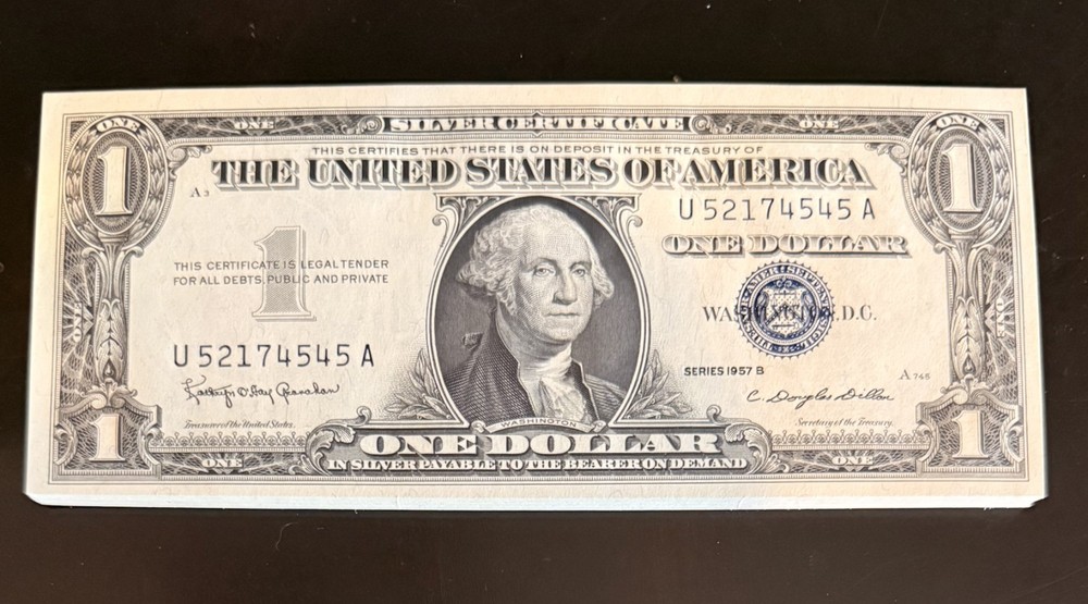 1957-B $1 Silver Certificate Original BEP Partial Pack Sequential Notes B UNC
