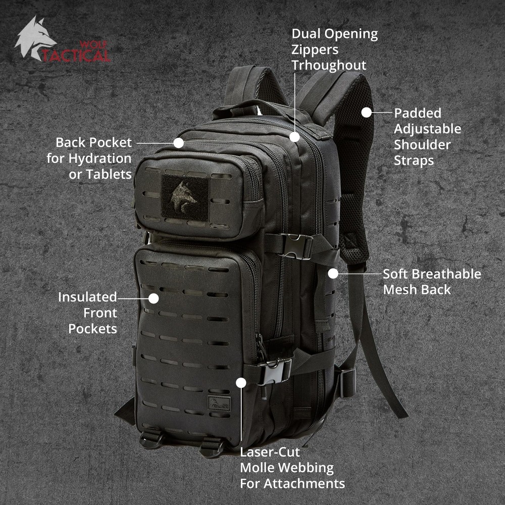 Molle Backpack Small Tactical Backpack Small Concealed Carry Backpack CCW Bac...