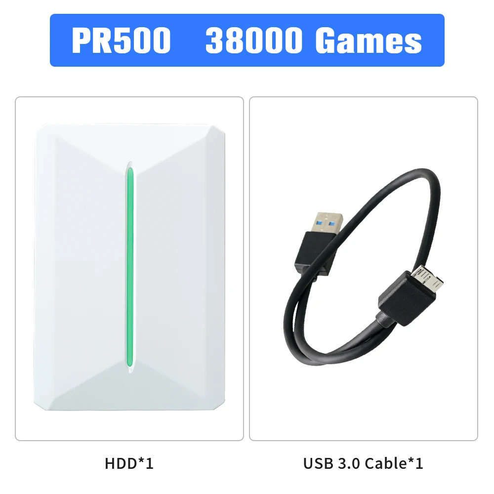 Retro Gaming External Hard Disk for PC Retrobat + Playnite 500GB Emulation Drive