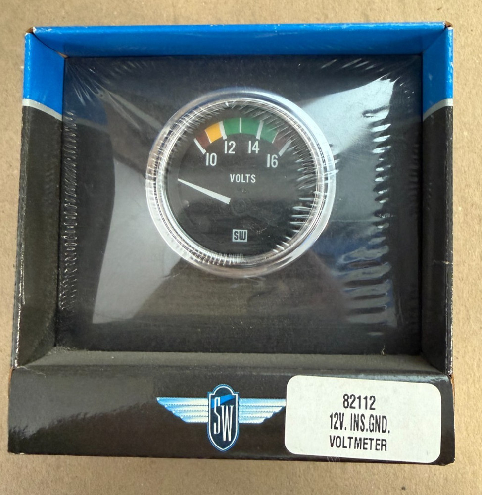 Stewart Warner 12V Ins. Gnd. Voltmeter, Part # 82112