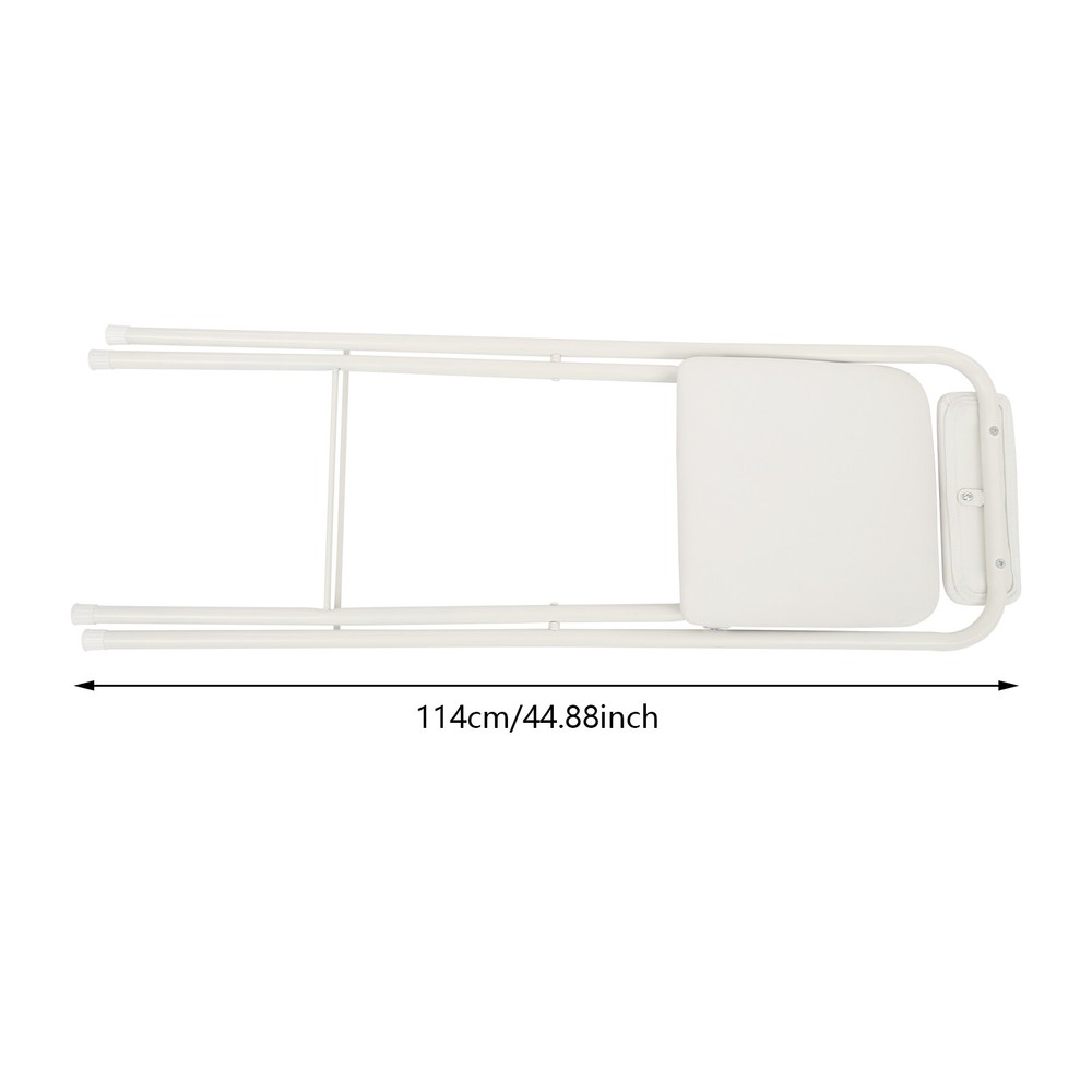 White Foldable Bar Chair - Tall Folding Stool with 275.58 lbs Capacity