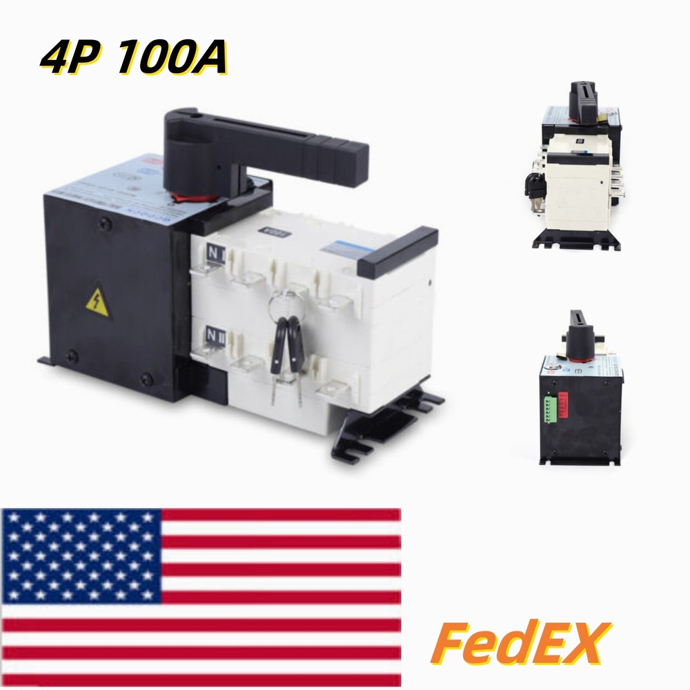 Generator Automatic Transfer Switch Dual Power Generator Changeover 4 Pole 100A