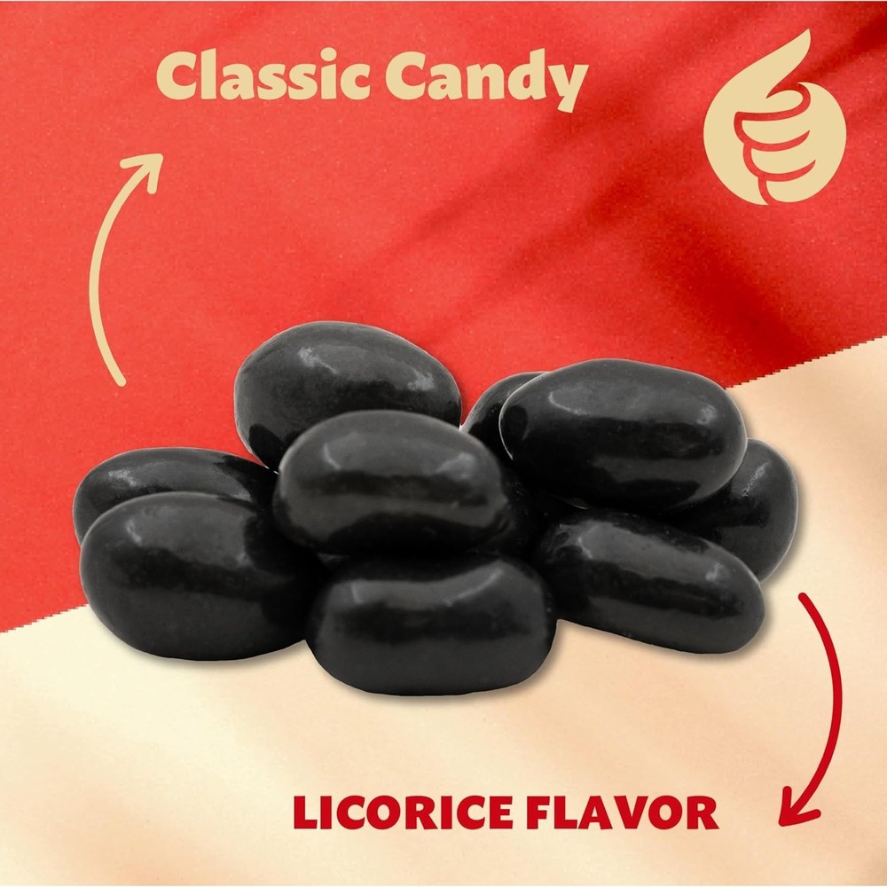 Black Licorice Jelly Beans - 2 Pound Bulk Pack - Old-Fashioned Candy