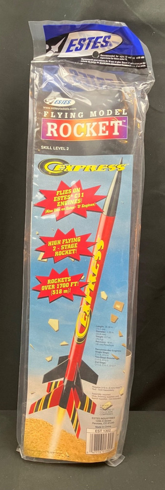 ESTES CC EXPRESS D-POWER 2-STAGE FLYING MODEL ROCKET KIT #1302, SEALED, MINT!!