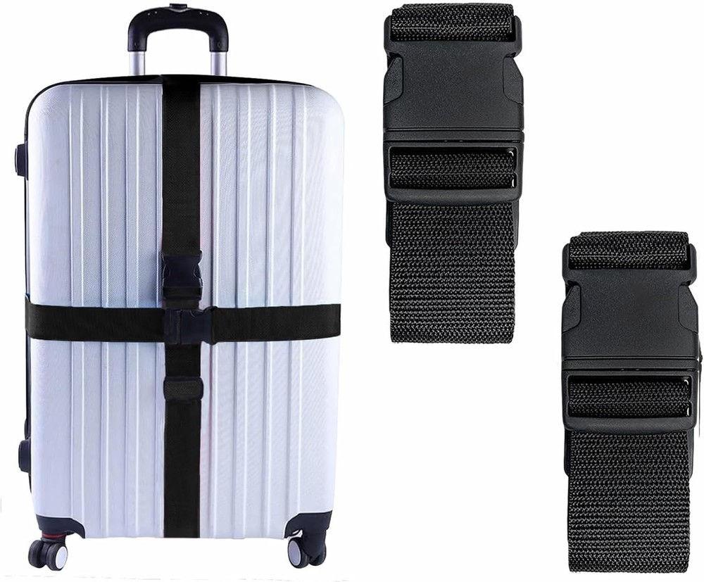 2-Pack Adjustable Luggage Straps - Bright Travel Straps with Quick Release