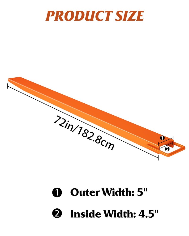4.5 IN Width 72"/84"/94" 5500 LBS Pallet Fork Extensions for Forklift,Loaders