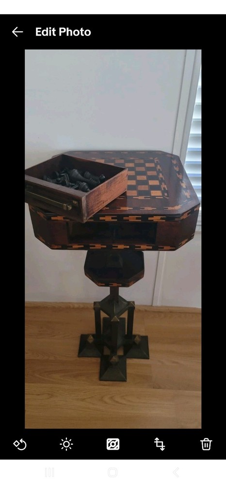 Game Table Antique with Hidden Draw Locks