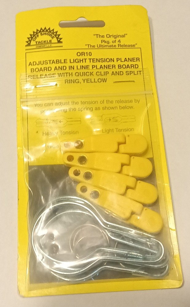 Off Shore Tackle OR10 LIGHT TENSION PLANER BOARD Release Clips 4 Pack