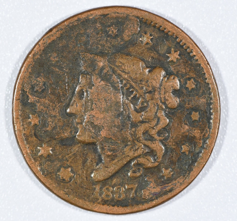 1837 "Liberty Head Matron Head" Copper Large Cent Type 2, Poor