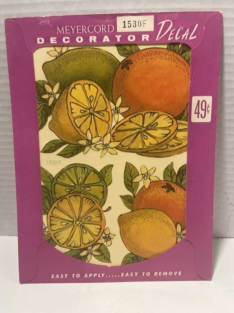 Vintage Meyercord Decal Transfer Pattern Citrus Fruit # 1530F