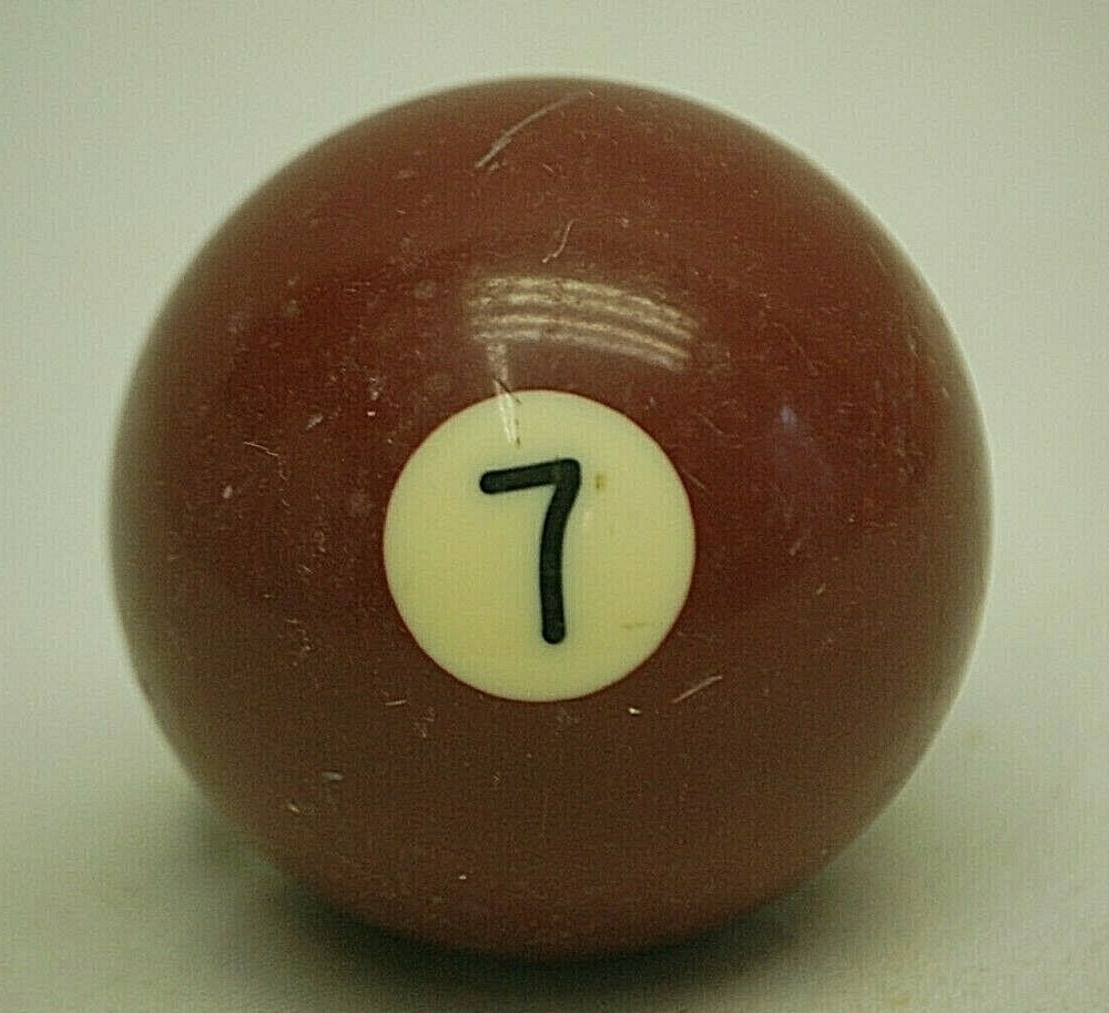 Pool Table Billiard Ball #7 Solid Maroon Vintage Replacement Piece