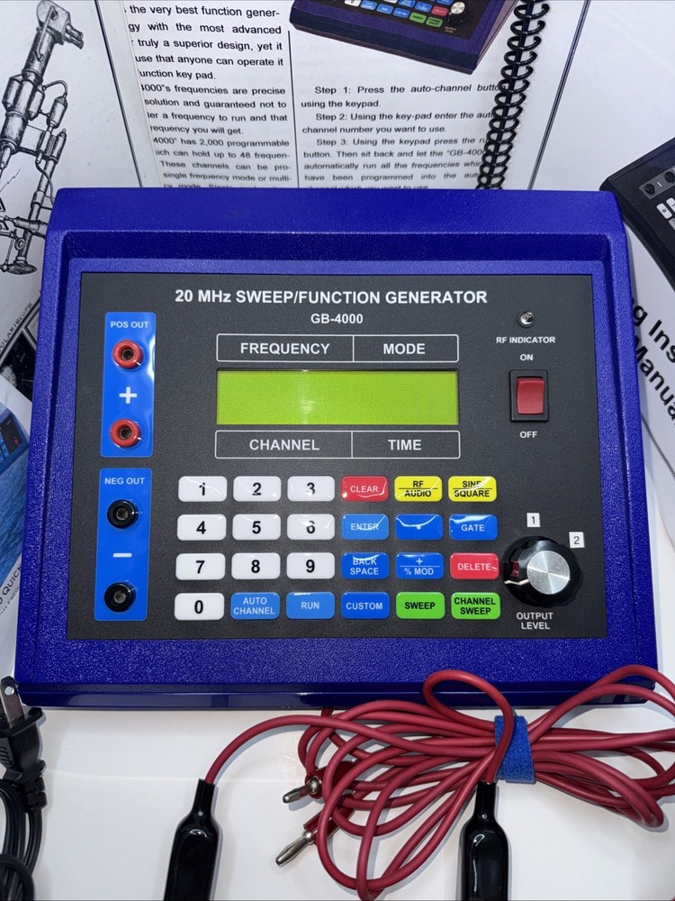 GB-4000 20 MHz Sweep/ Function Generator- Complete- Excellent Cond. -Tested-Rife