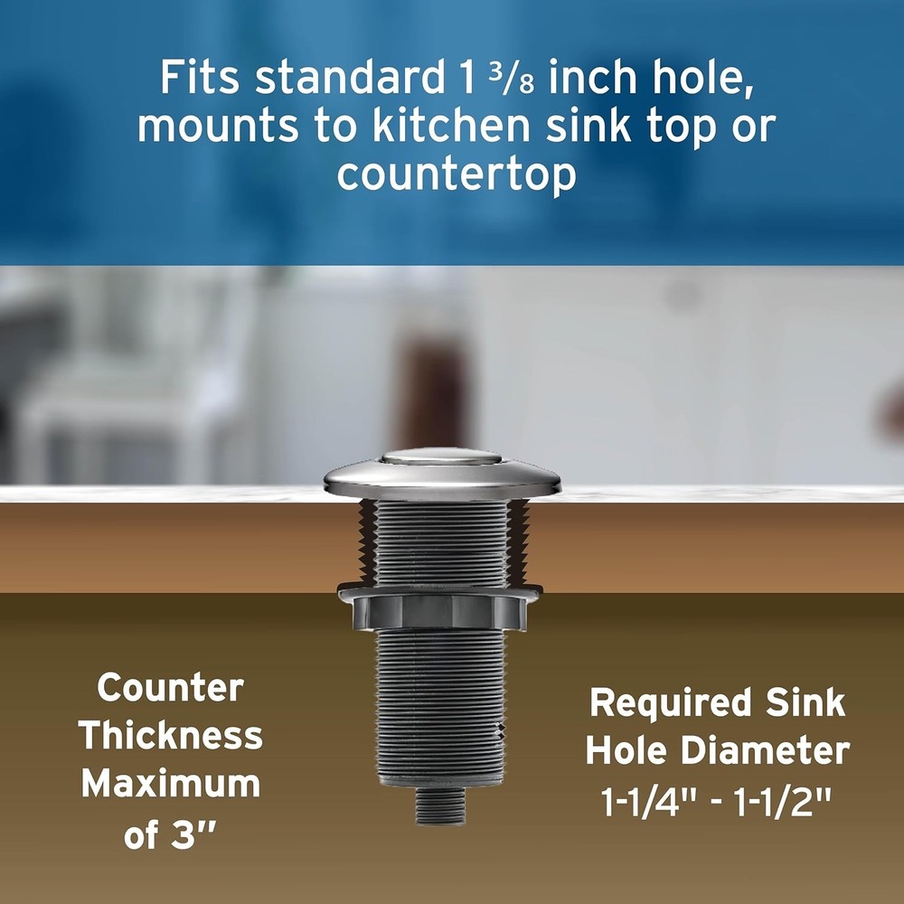 InSinkErator STS-OOSN SinkTop Satin Nickel Button Dual Outlet Switch