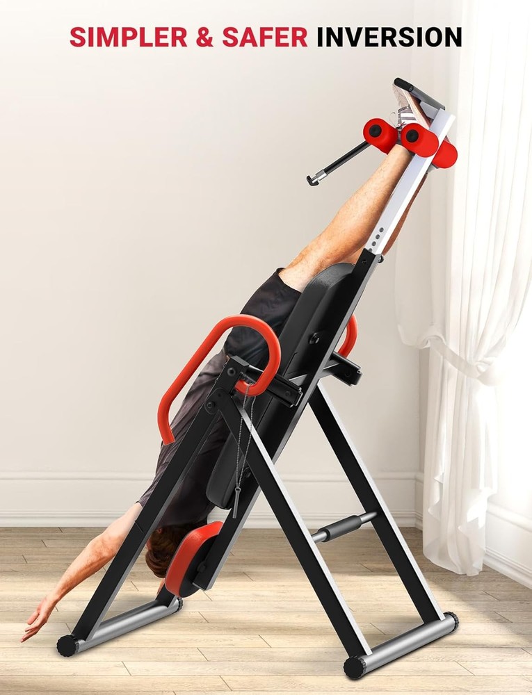Yoleo Gravity Heavy Duty Inversion Table Exercise Headrest Adjustable Red New
