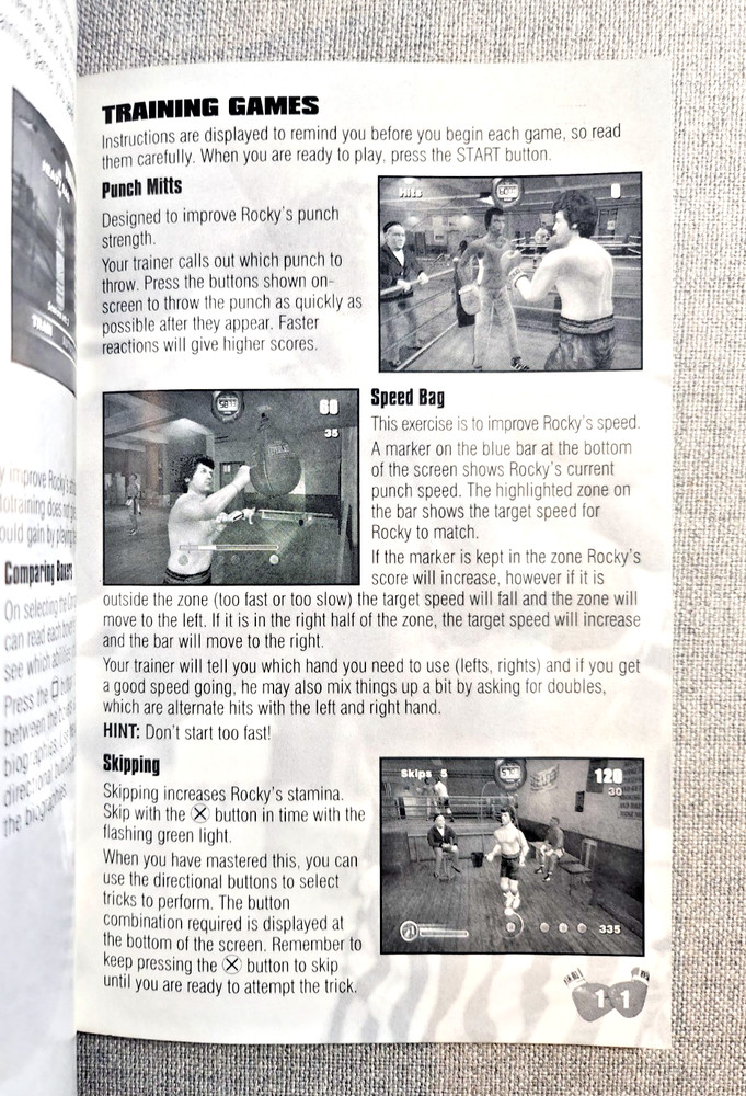 ROCKY Instruction Manual Only - PlayStation 2