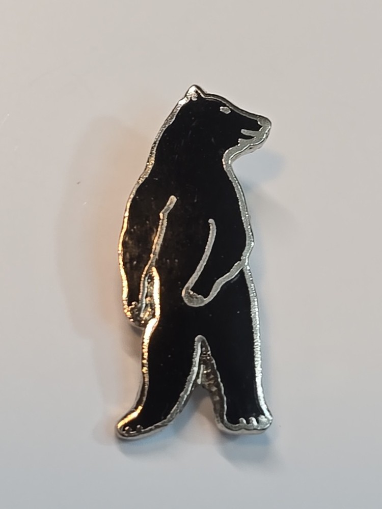 Black Bear Standing Lapel Pin Small Size