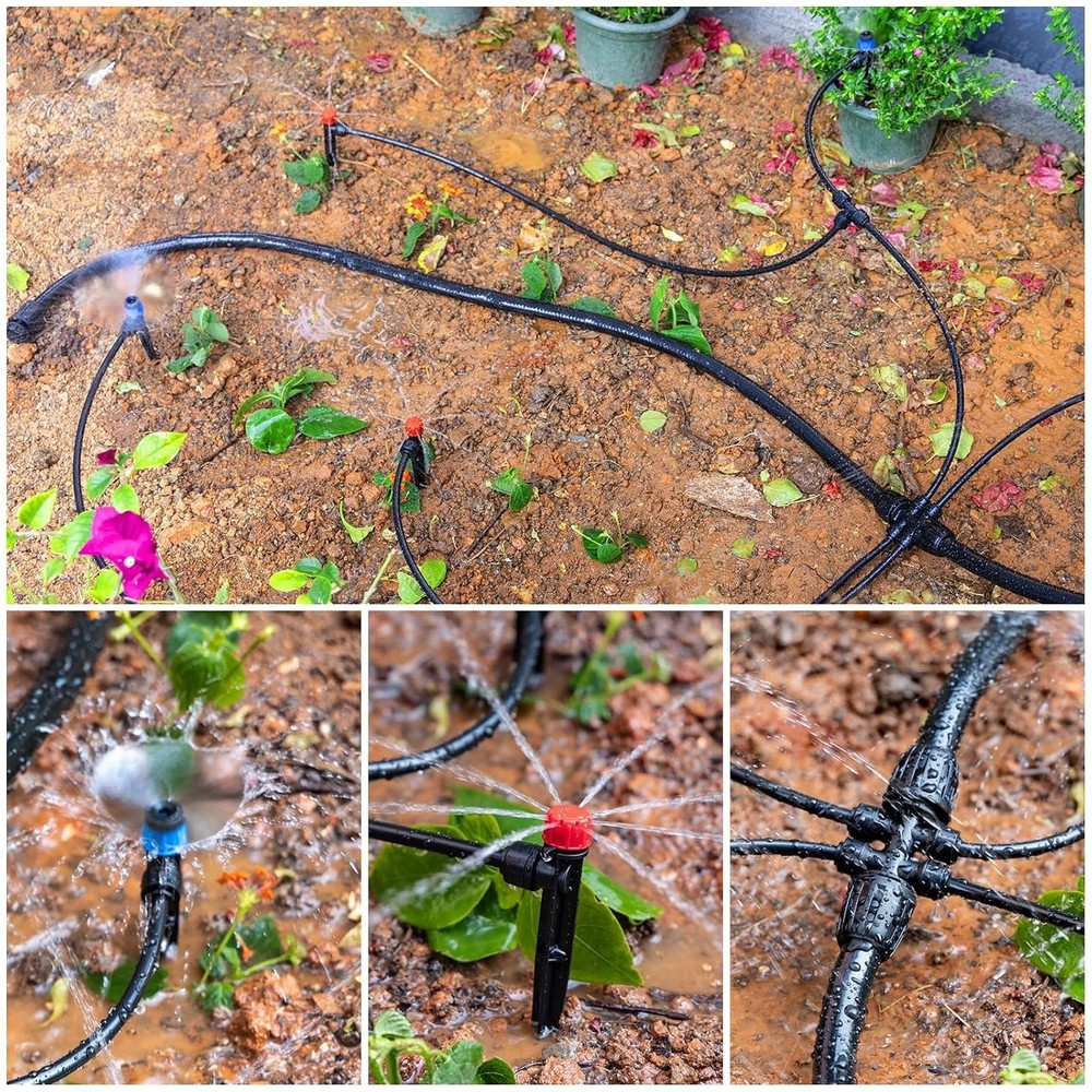 Automatic 240FT Drip Irrigation System - Quick Connect & Water Saving Technology