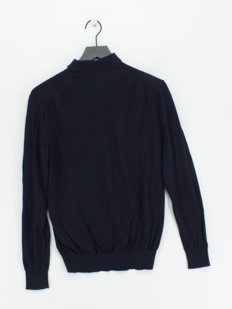 Ralph Lauren Men's Jumper S Blue 100% Cotton Collared Pullover