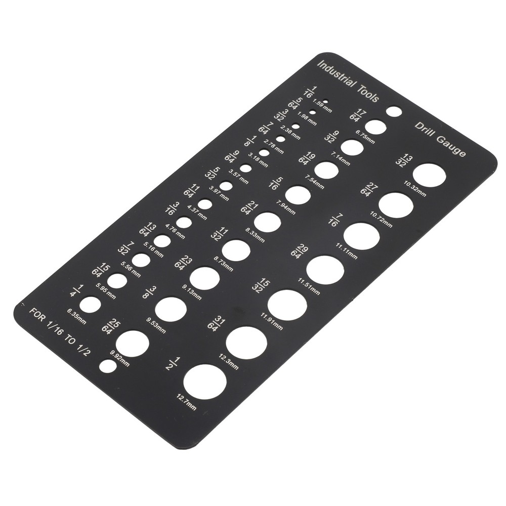 Compact Metric Size Drill Bit Measuring Tool with Dual Sided Functionality