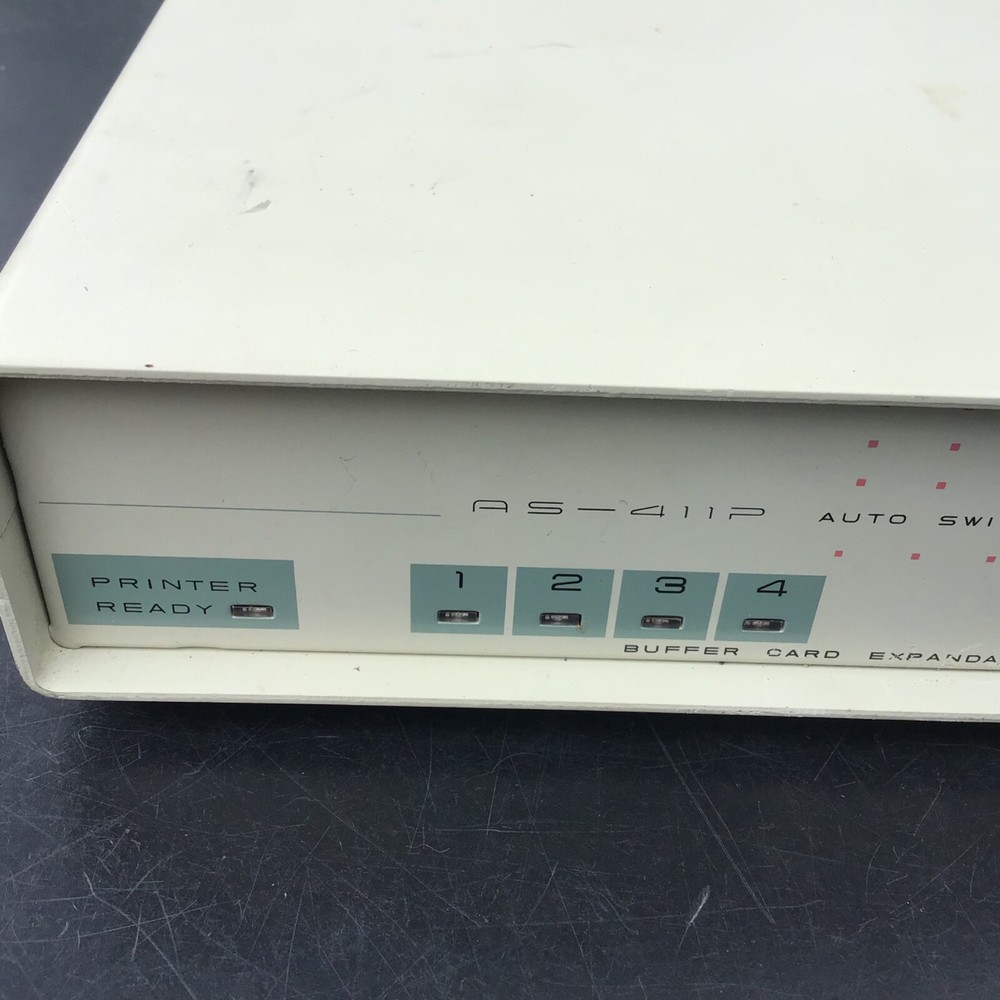 Vintage AS 4112 Computer to Printer Interface Auto Switch 4 Computers-1 Printer