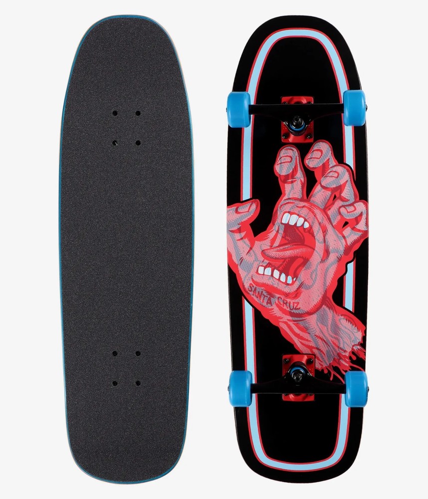 SANTA CRUZ 9.51"X32.3" Decoder Hand black blue red CRUISER Complete SKATEBOARD