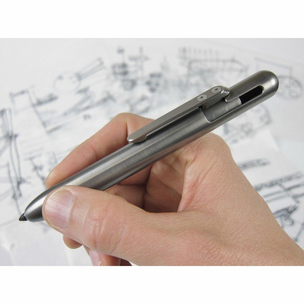 MARKSMITH Titanium Bolt Action Retractable Permanent Marker - Black Ink