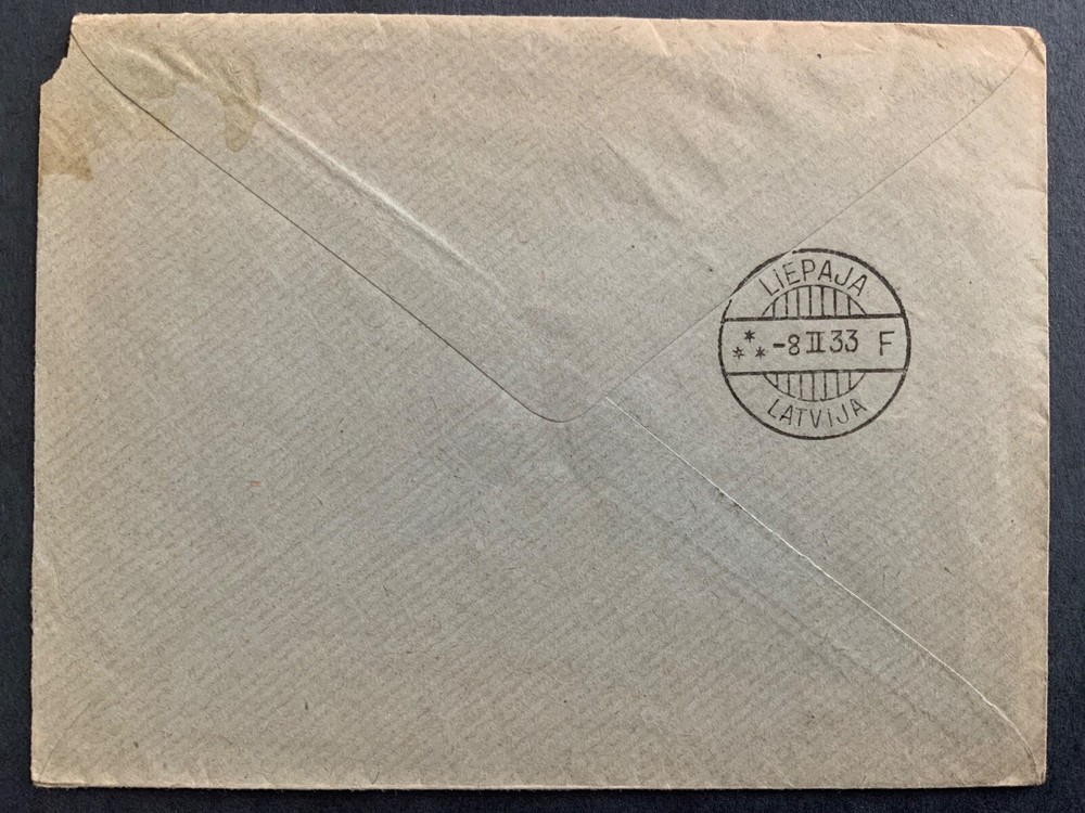 1933 LATVIA post cover Registered