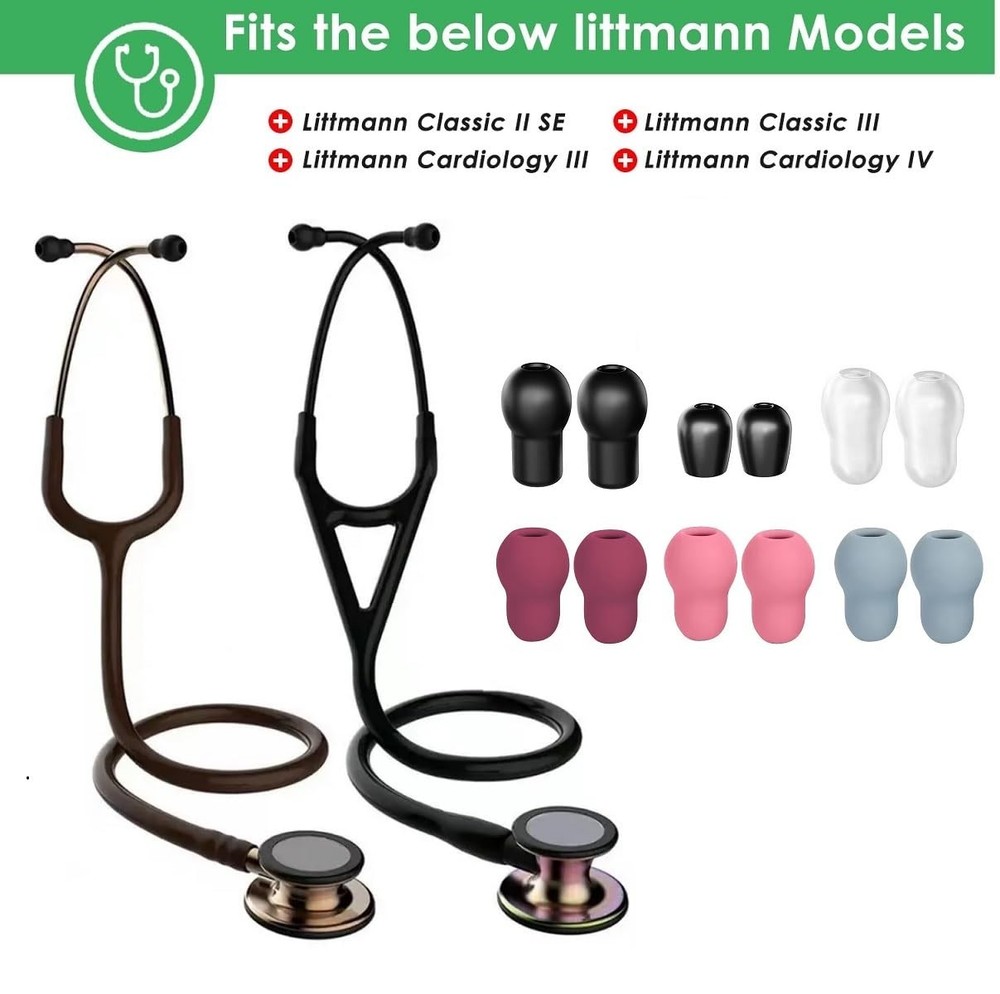 12pcs Soft Stethoscope Ear Tip Piece Replacement for Littmann Stethoscope