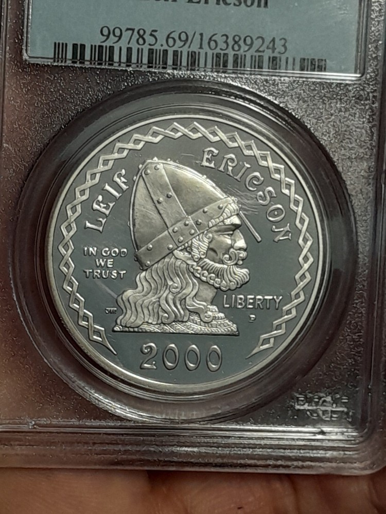2000-P Leif Ericson Commemorative Silver Dollar - PCGS PR69DCAM