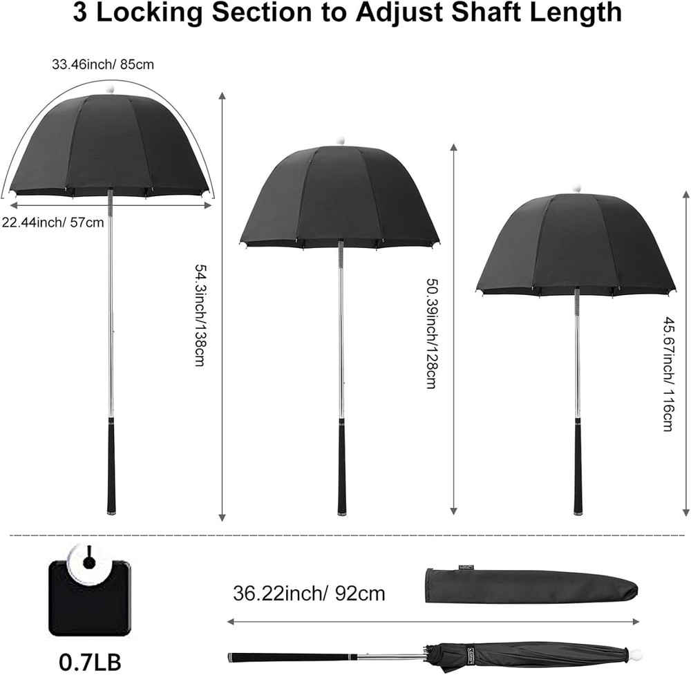 Waterproof Golf Bag Umbrella with 360° Flex Canopy & Ergonomic Handle