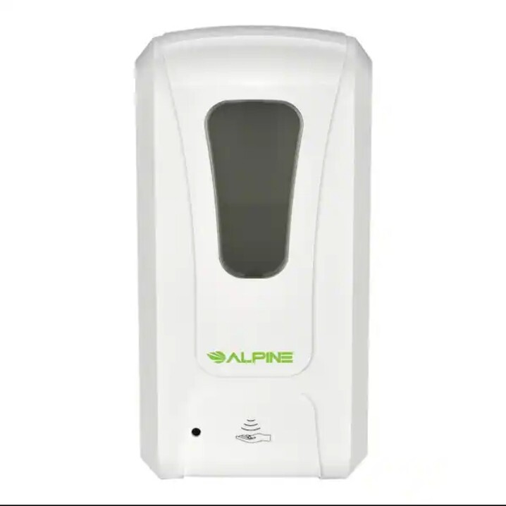 Alpine Industries 1200 ml White Wall Mount Automatic Liquid Hand Soap Dispenser
