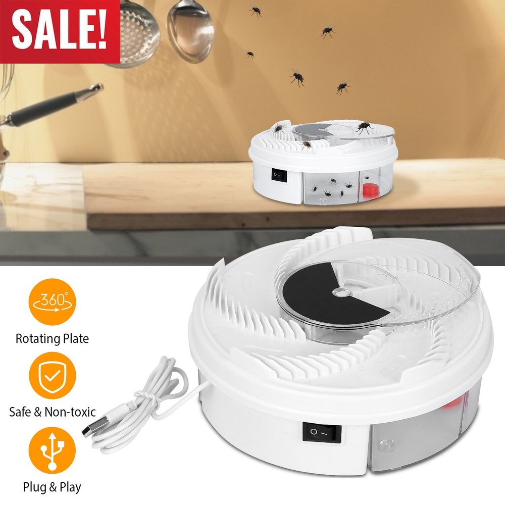 Electric Fly Trap USB Powered Automatic Flycatcher Rotating Fly