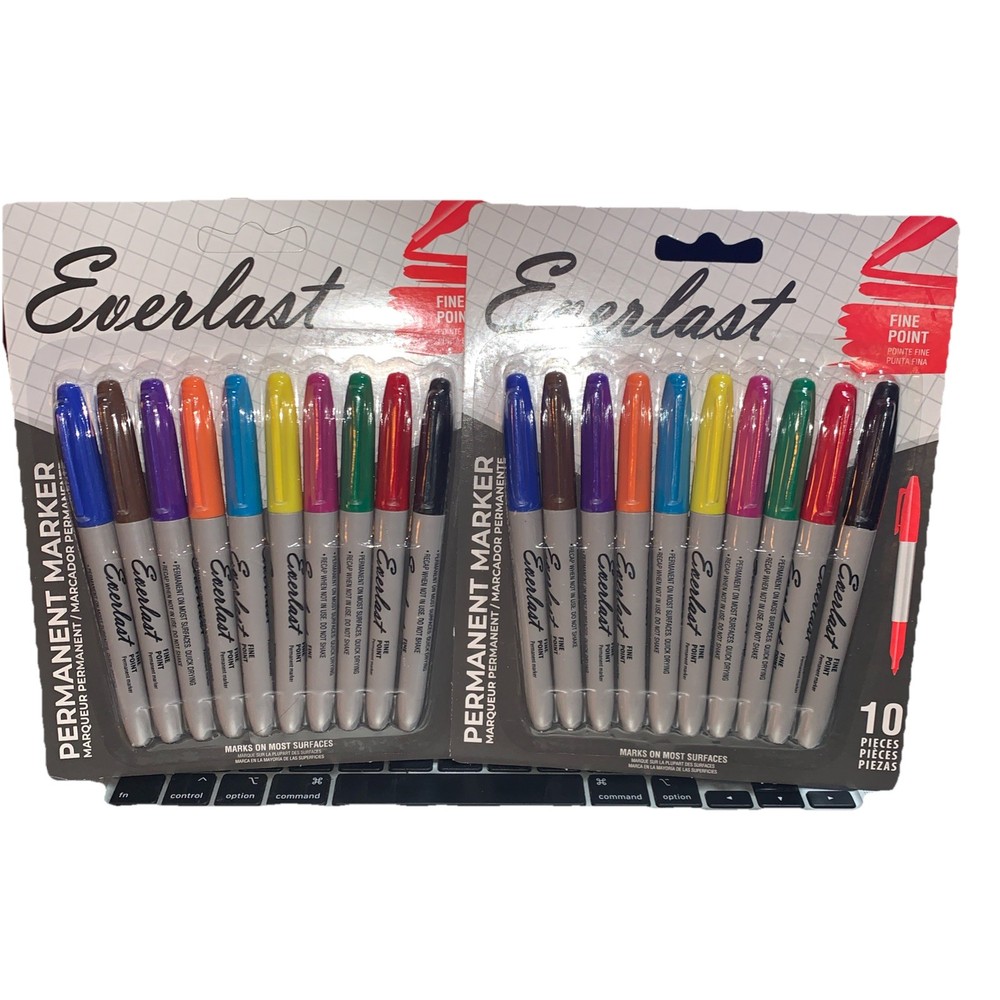 Everlast Fine Point Permanent Markers Multicolored 2 Packs +20